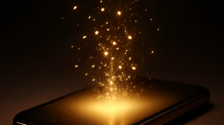 8777BDT COM Modern phone with glowing screen